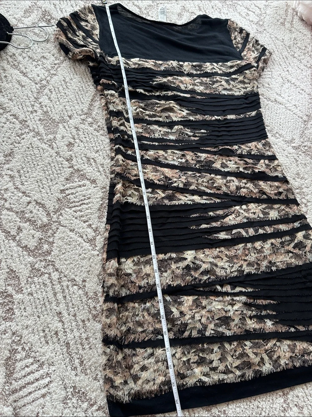 Diane von Furstenberg Silk Blend Textured Bodycon Dress M Abstract
